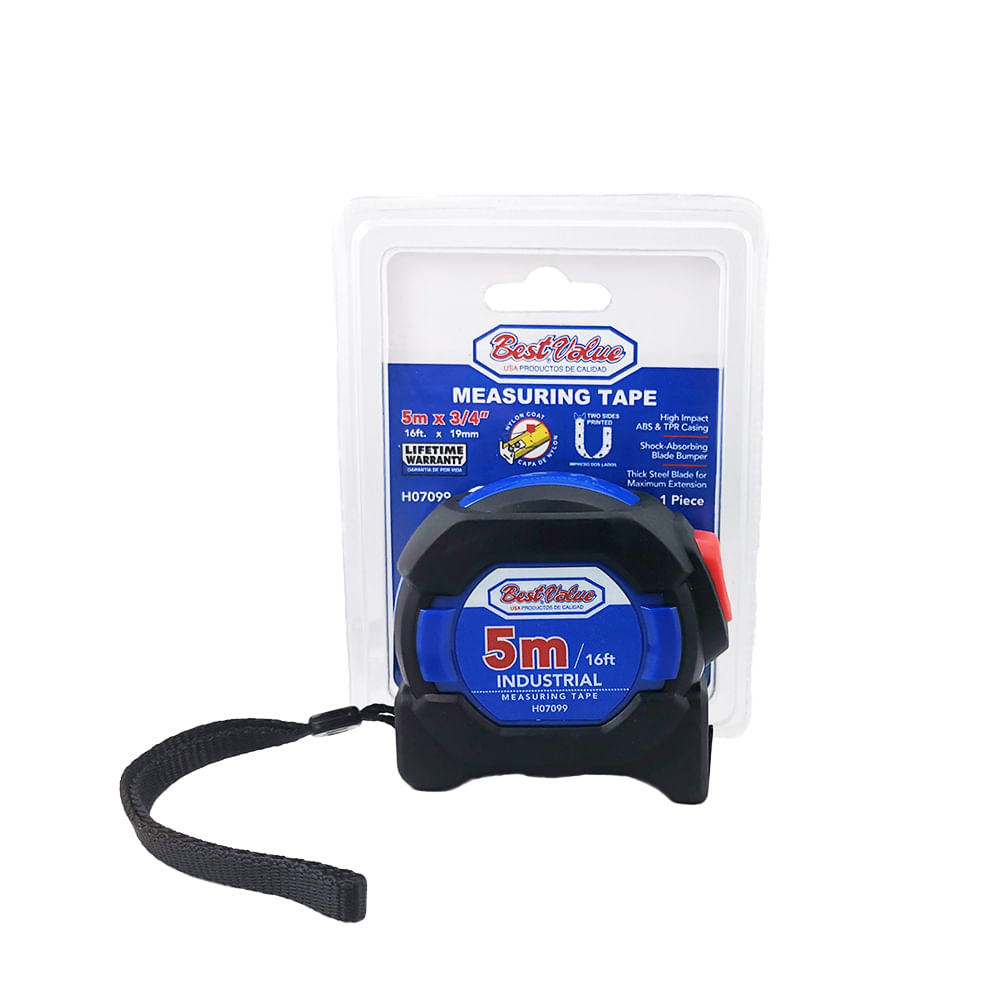 Cinta metrica 5mts ergo industrial. Azul / negro.