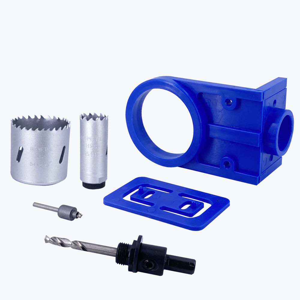 Kit para instalar cerradura. Azul. 5 pcs