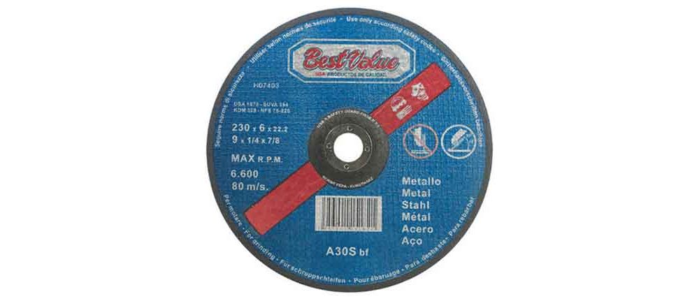 Disco para desbastar metal 4-1/2 x 1/4. Azul. 1/4