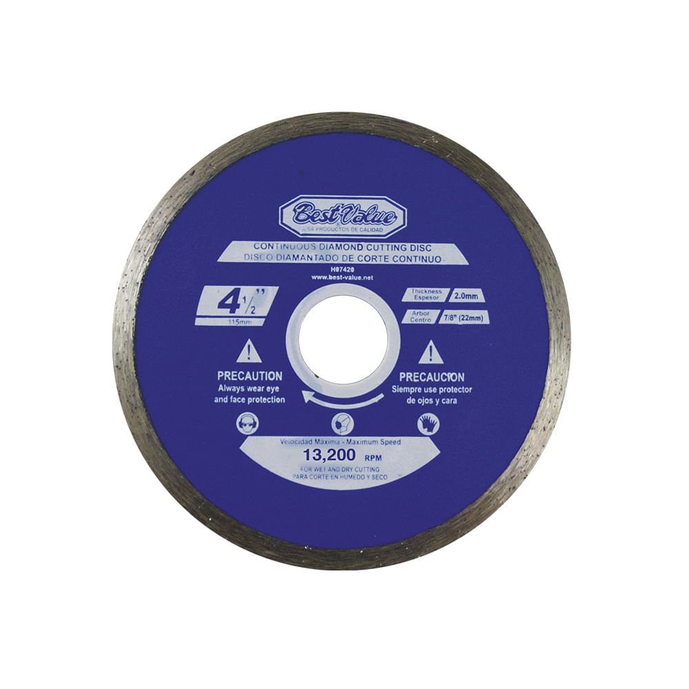 Disco d/diamante continuo 4-1/2. Azul. 4-1/2