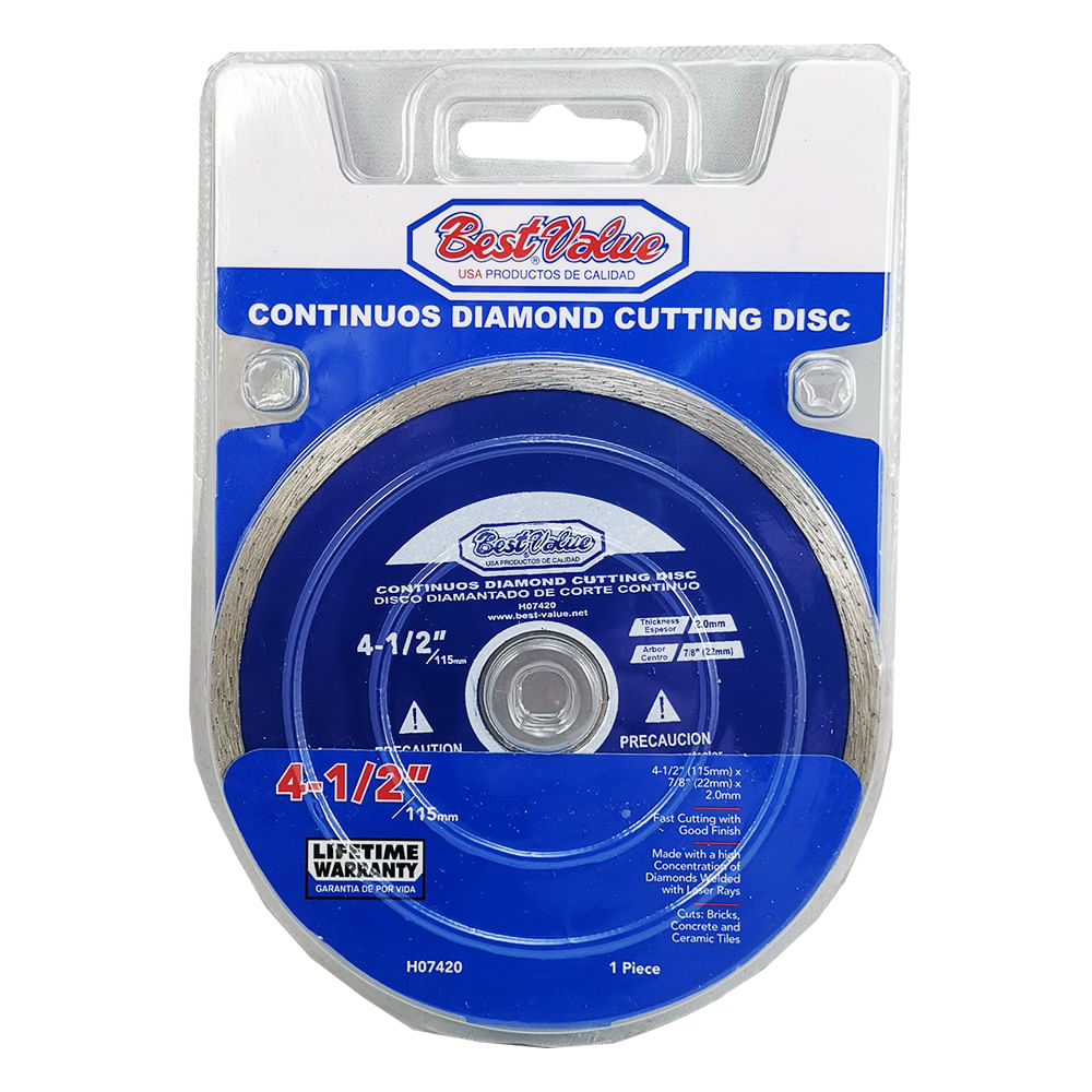Disco d/diamante continuo 4-1/2. Azul. 4-1/2