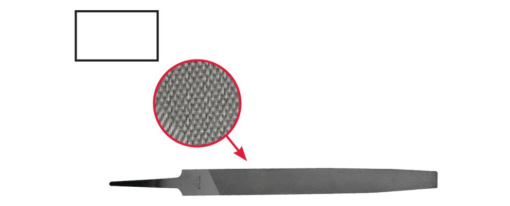 Lima plana 8 (bastarda). Plateado. 8(200mm)