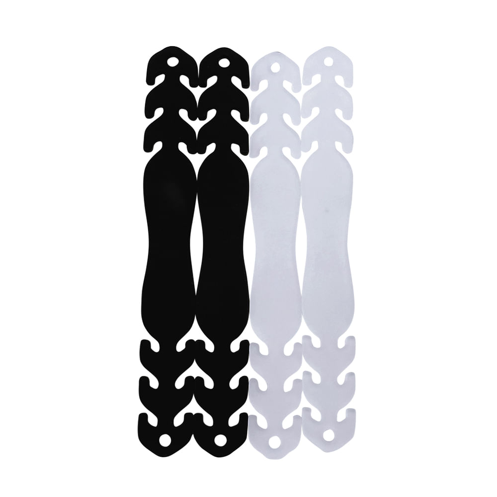 Extension ajustable para mascariilla (10 pzas) (d). Blanco y negro. 157mm x20mm