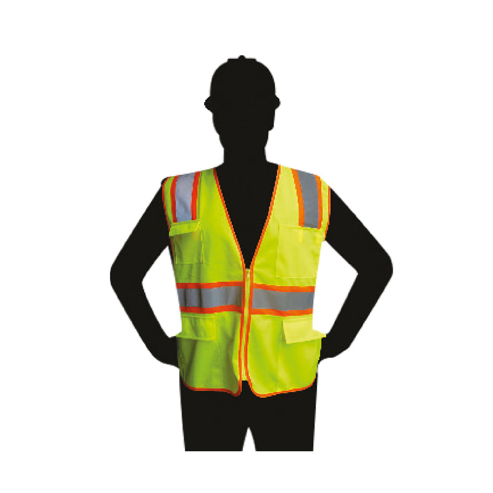 Chaleco de seguridad amarillo zipper (xl). Amarillo. 64x70