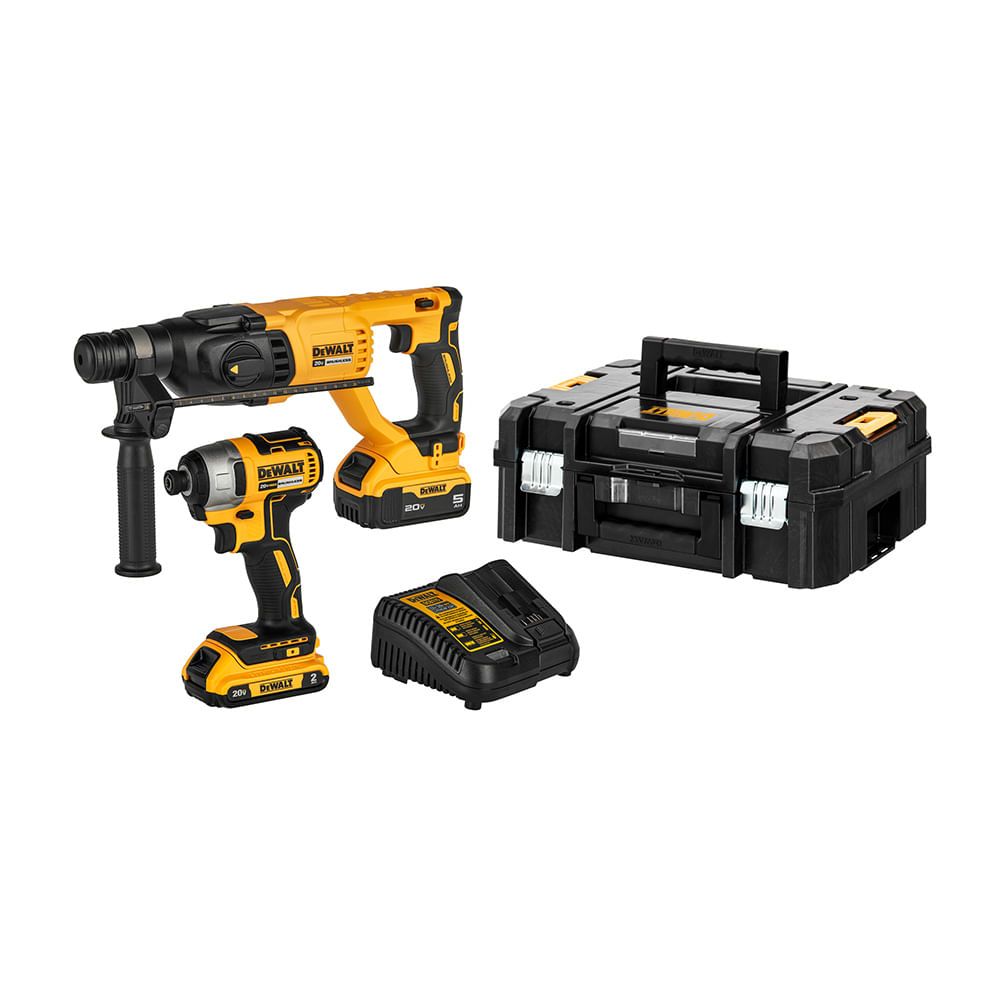 Kit rotomartillo sds plus + atornillador de impacto dewalt dck260d1p1t