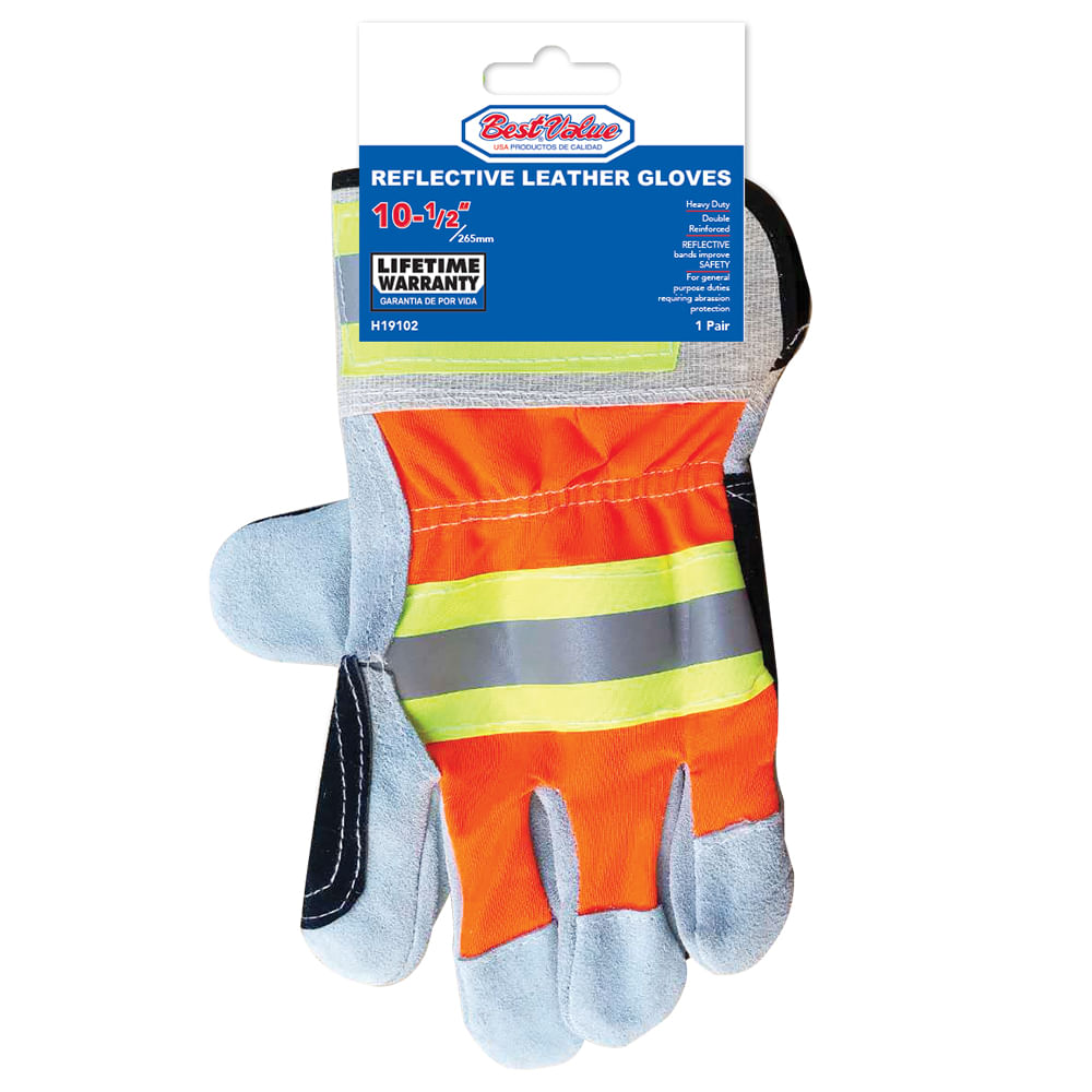 Guantes reflectivo de cuero. 10-5/8(270mm)