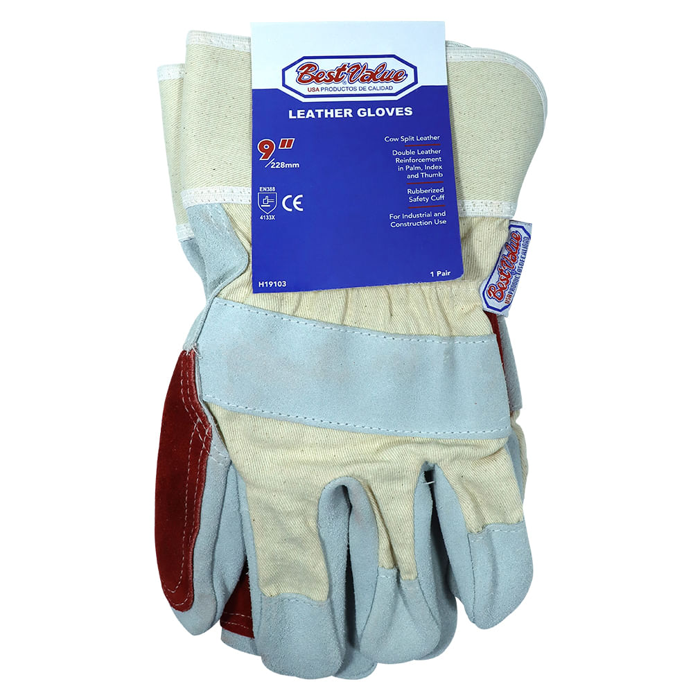 Guante de cuero reforzado. Cuero. 10-1/2(263mm)