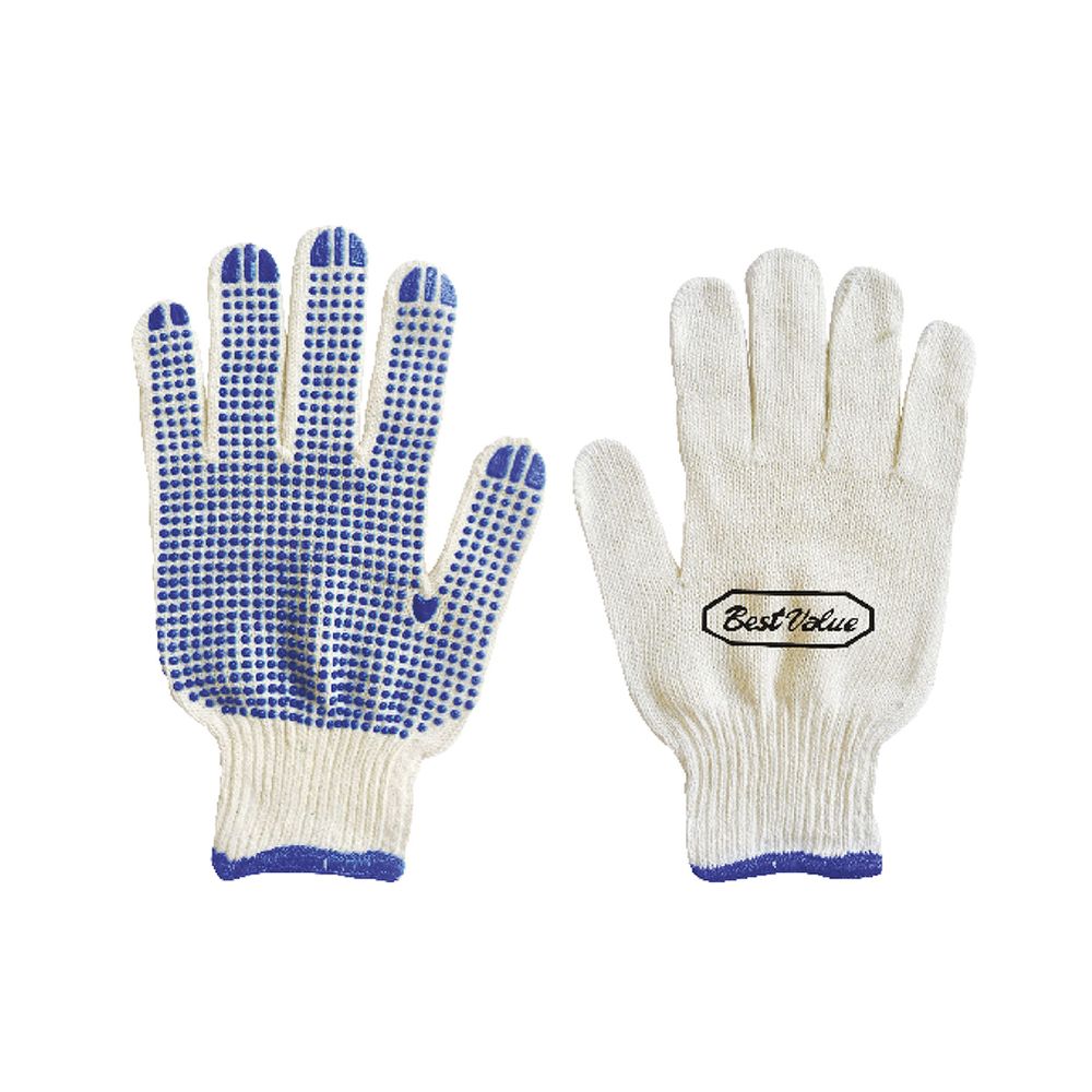 Guante de puntos plasticos azul. 9-1/2 (238mm)