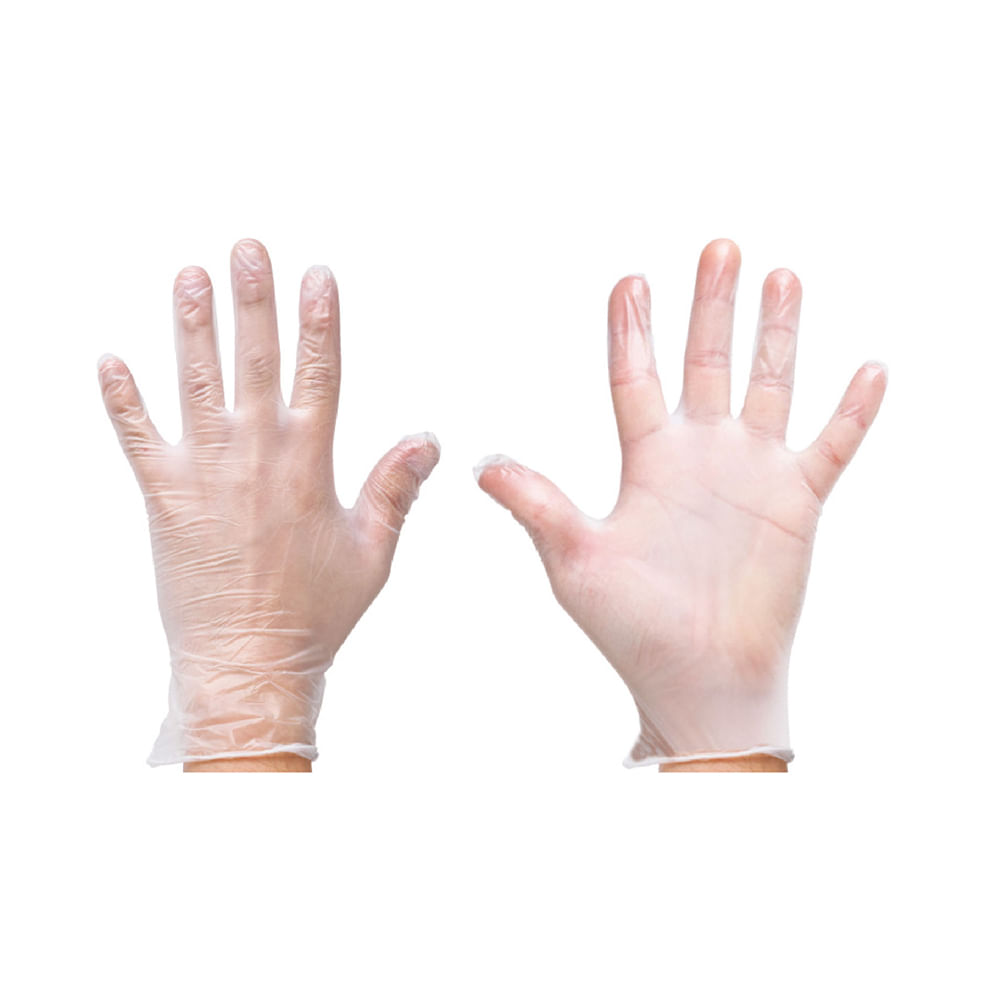 Guantes de vinyl ( caja 100 pcs). Claro. 9(225mm)