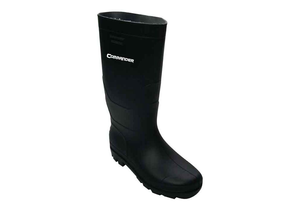 Botas ligeras d/pvc negra talla 10. Negro. Size 10