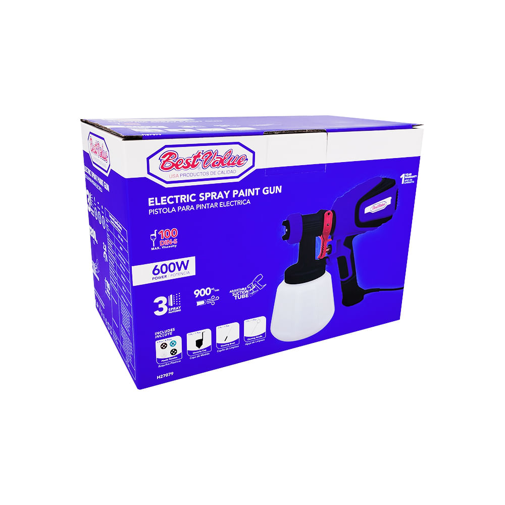 Pistola para pintar electrica 600w 1200ml. Negro. 600w. (en spray)