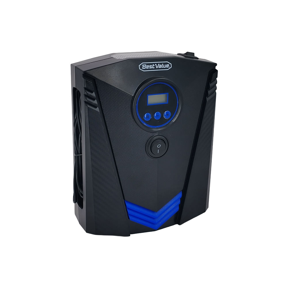 Inflador de aire digital portatil 12v 150psi. Negro. 100w