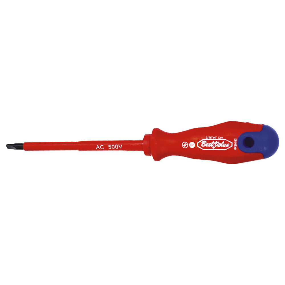 Destornillador insulado(-)5/16x4. Cromo vanadio. 4