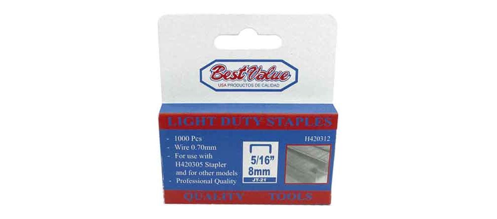 Grapa liviana 5/16 (1000 pcs) jt-21. Gris. (8mm)