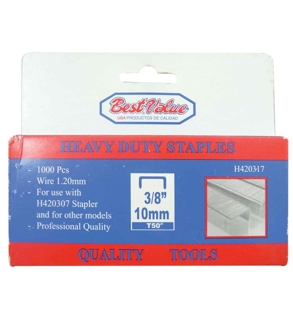 Grapa pesada 3/8 (1000 pcs) t-50. Gris. 3/8(10mm)