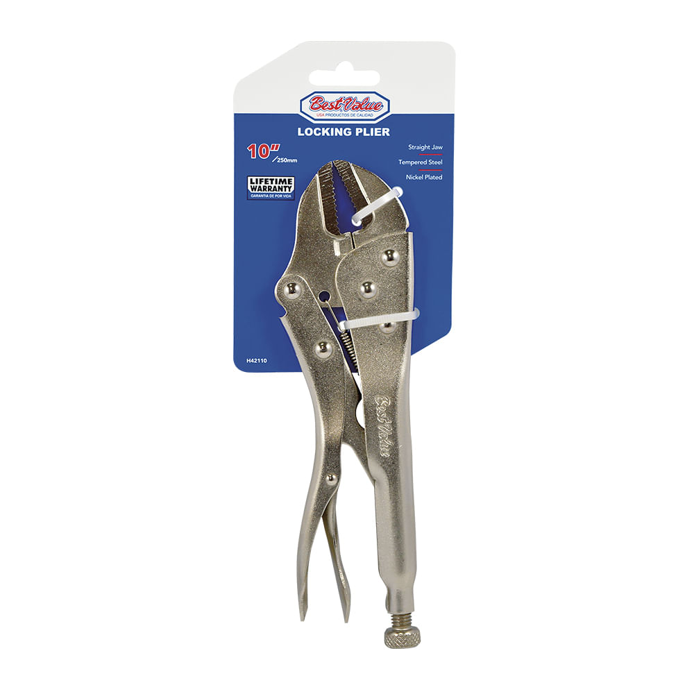 Pinza de presion recta 10. Zincado. 10