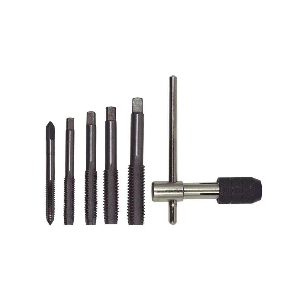 Juego machuelos con mango 6 pcs. Oscuro. Pzas