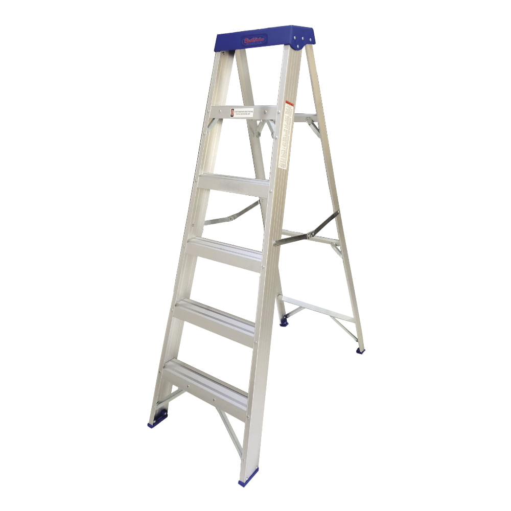 Escalera alum. Tijera (225lb) 6'. Aluminio. 6'