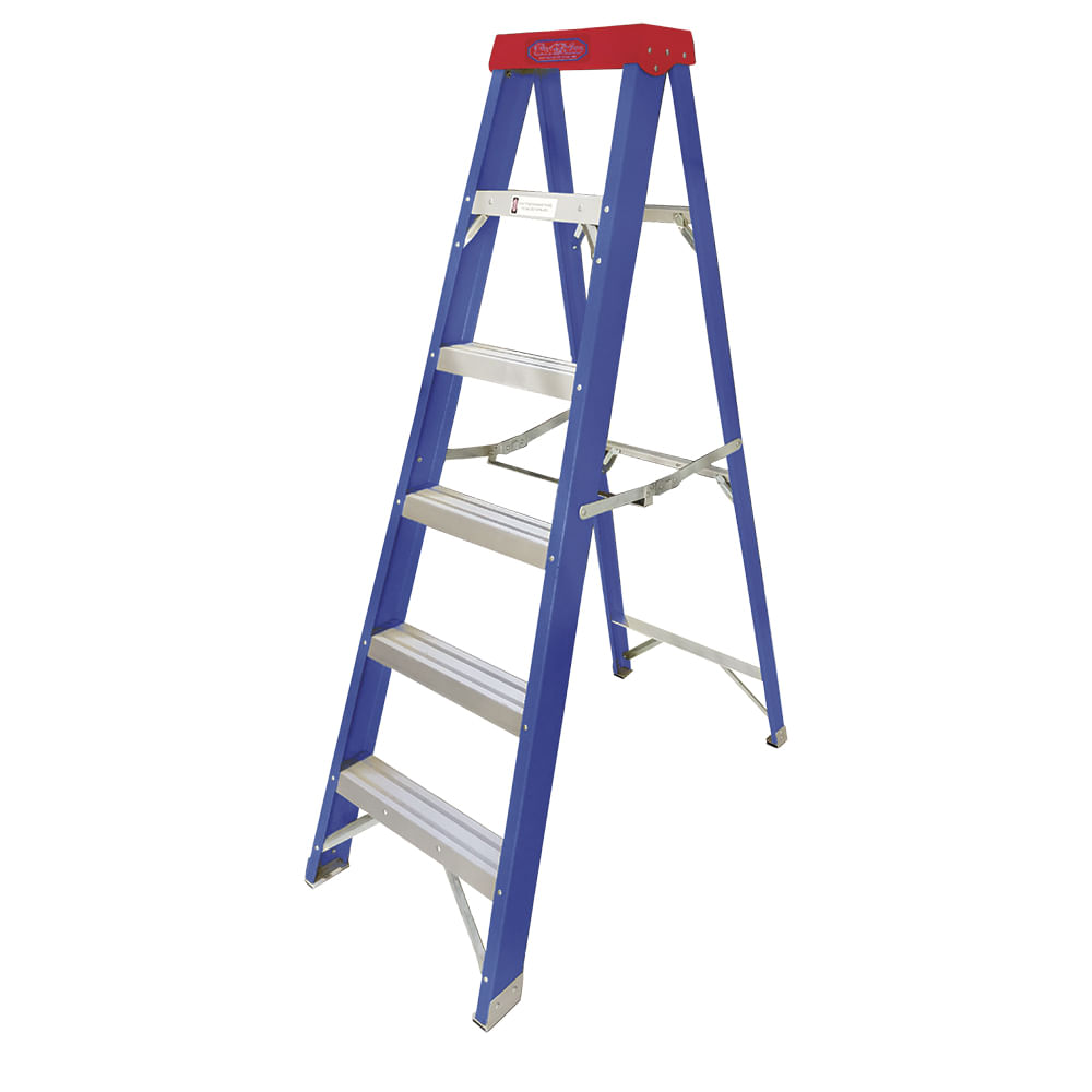 Escalera fibra tijera (225lb) 6'. De vidrio. 6'