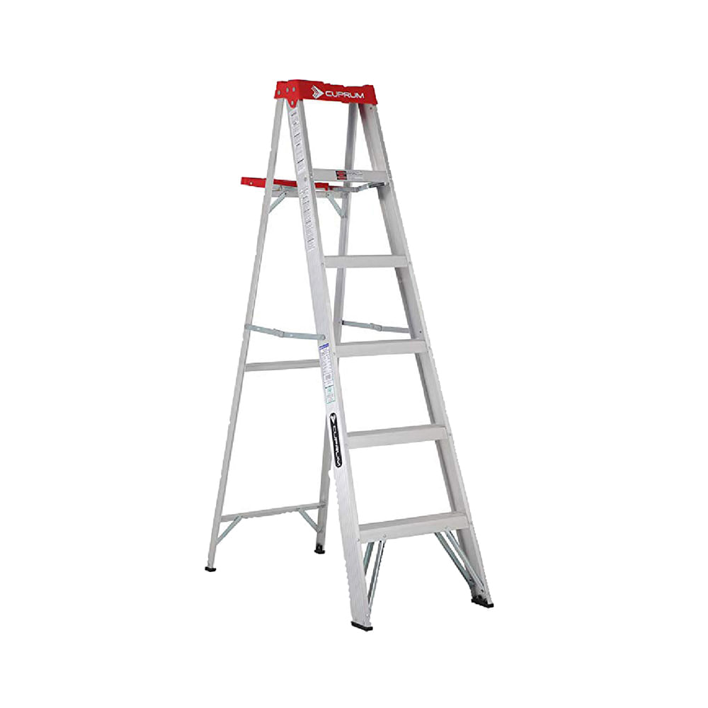 Escalera cuprum alum. Tijera (330lb) 6'. Aluminio. 6'