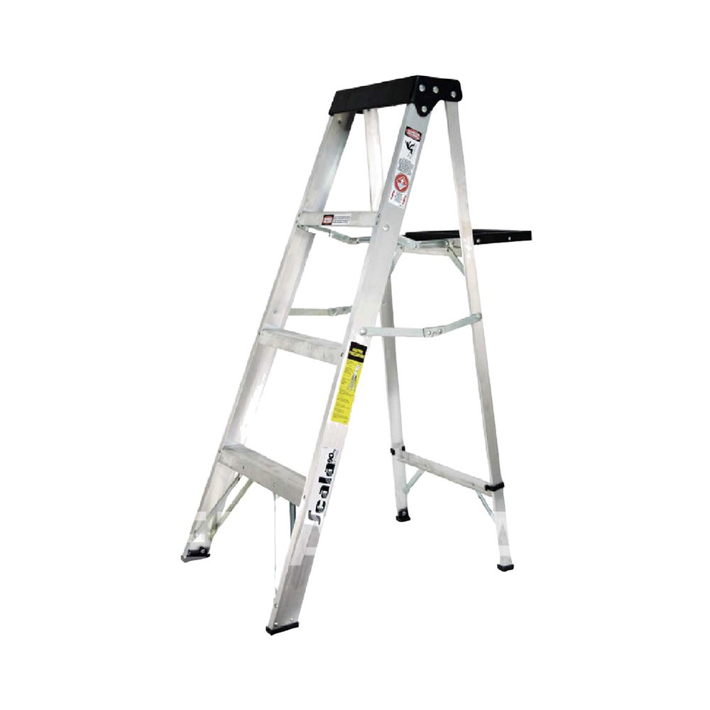Escalera scala alum. Tijera (200lb) 6'. Aluminio. 6'