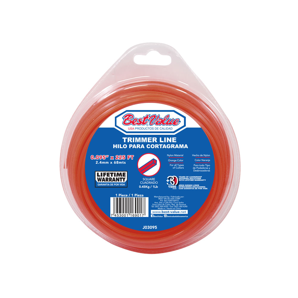Hilo cortagrama. 095(225')naran cua 1lb. Naranja. 0. 095”(naranja)