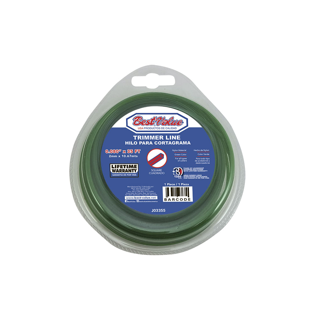 Hilo cortagrama 0. 080x35' verde cua. Verde. 080” (verde)