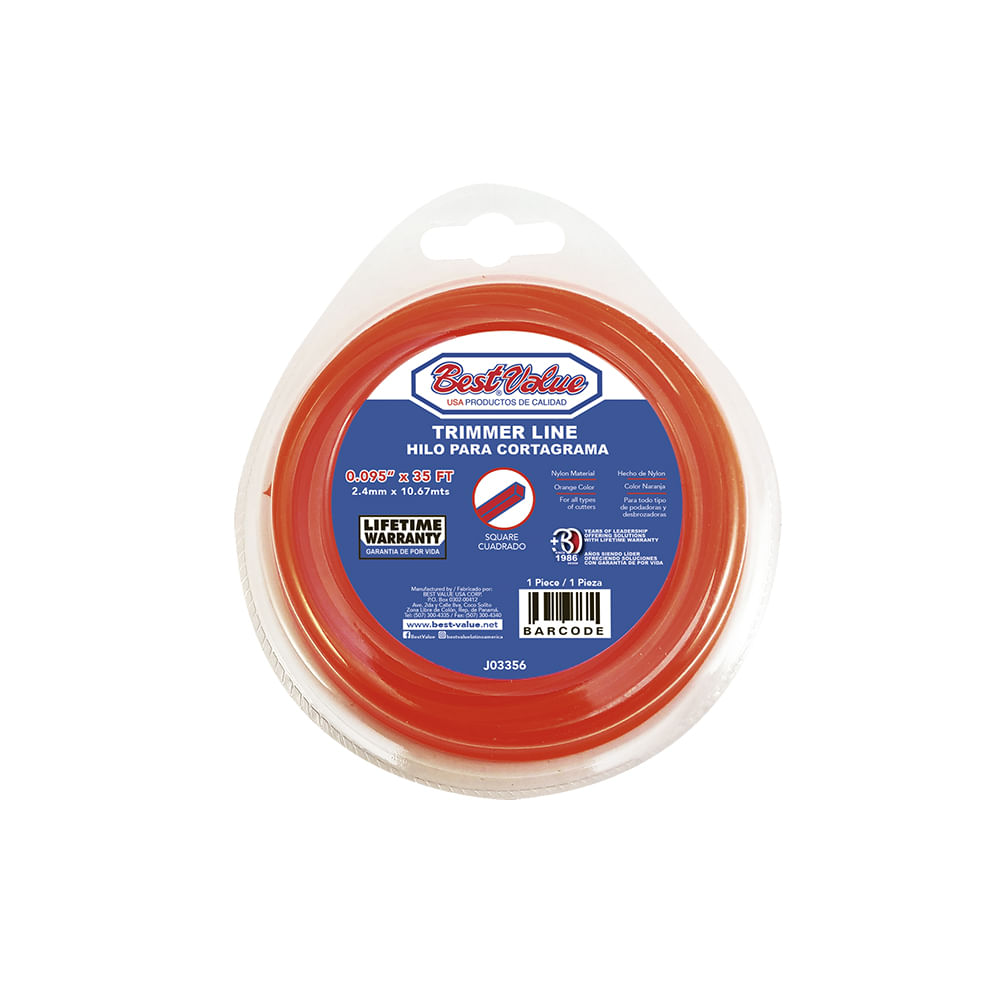 Hilo cortagrama 0. 095x35' naranja cua. Naranja. 095” (naranja)