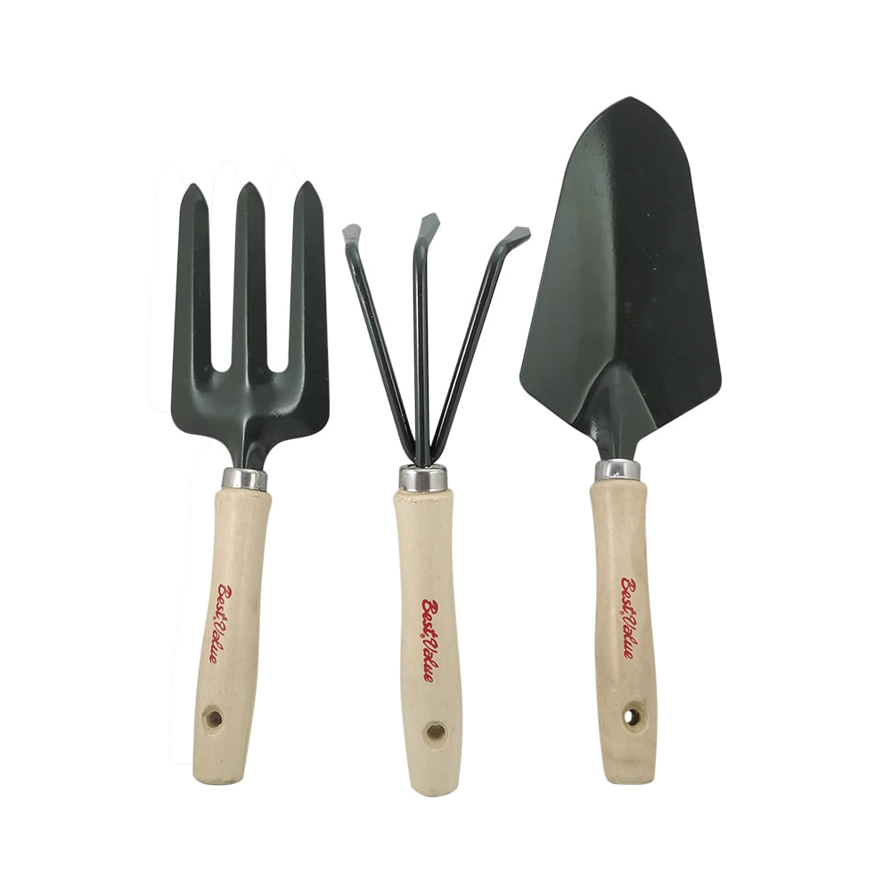 Juego 3pcs para jardin (pala,trinche,rastr)