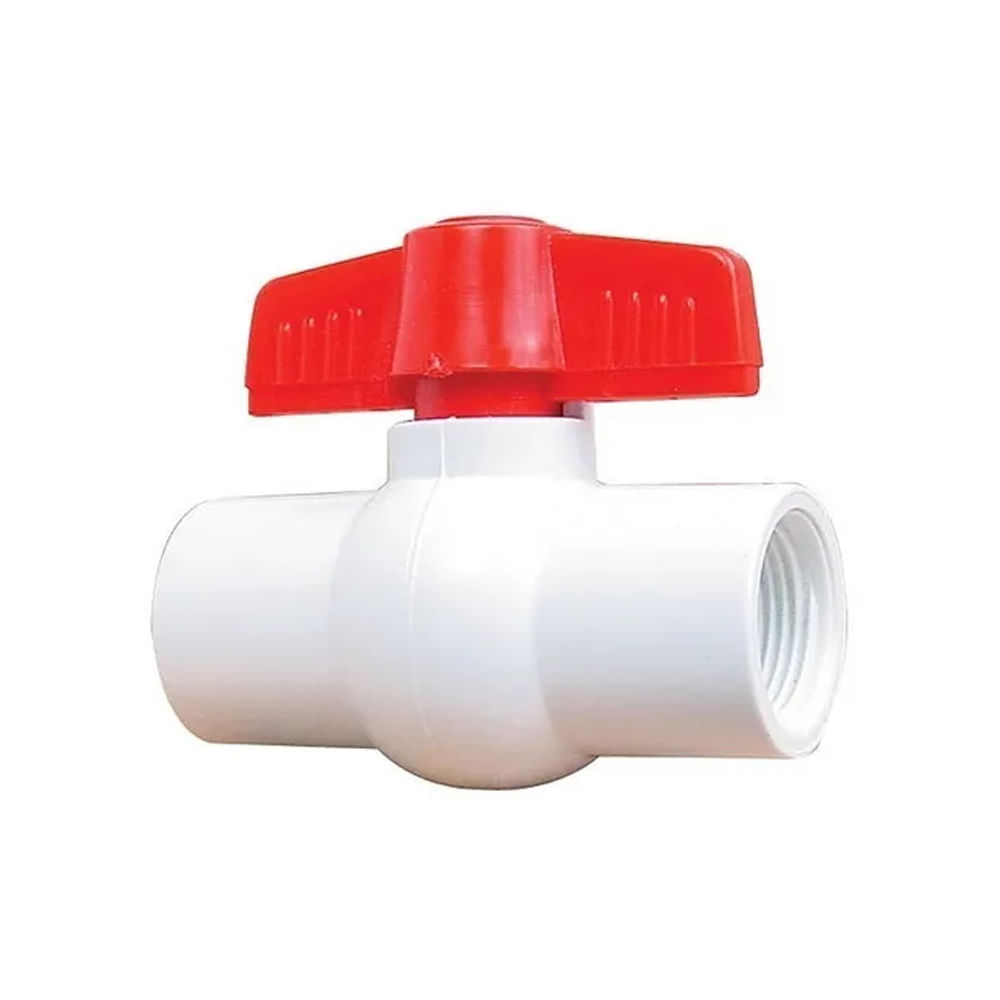 Llave de paso pvc con rosca 3/4. Socket-blanco. 3/4