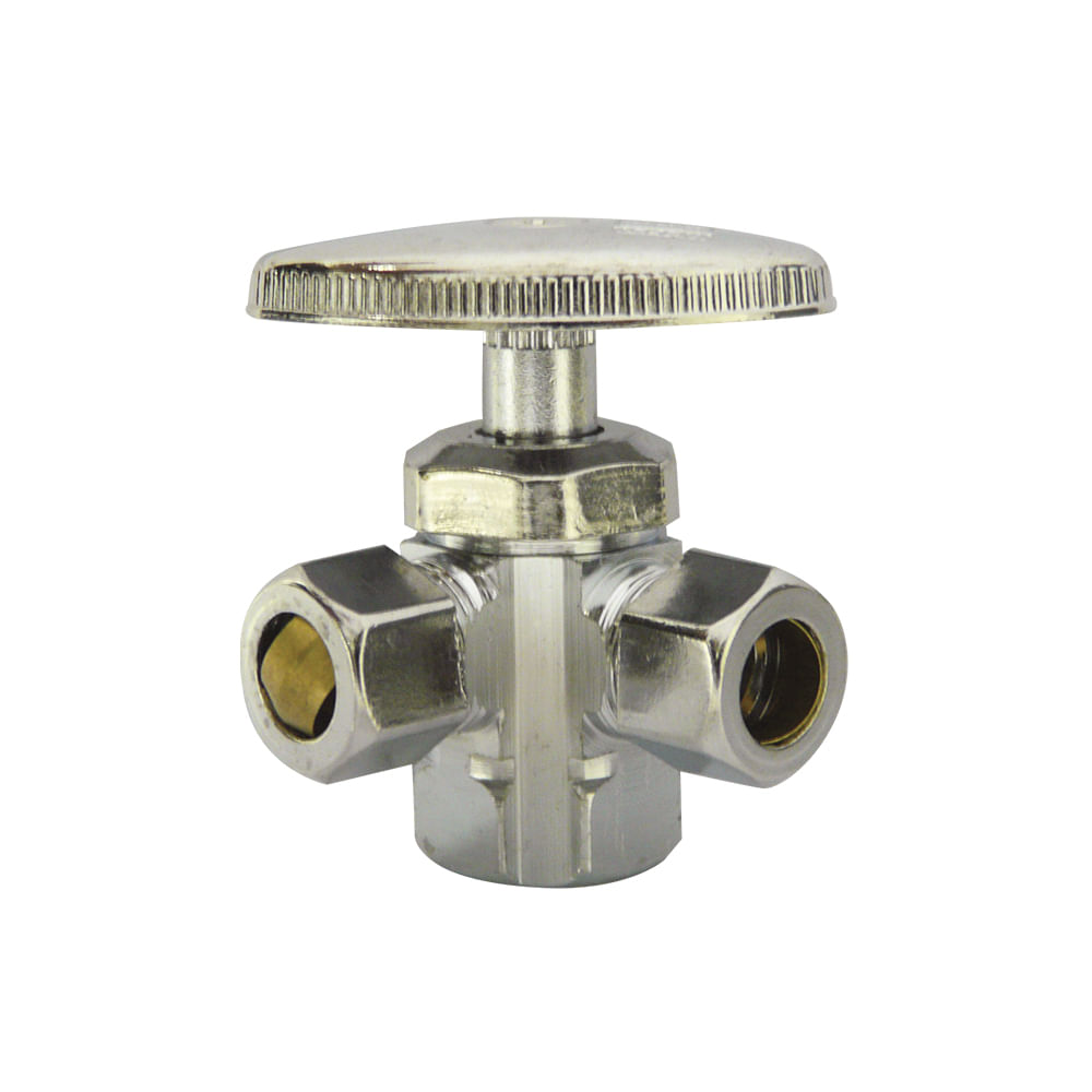 Llave de angulo doble 1/2 t. W. Aquina. Cromado.