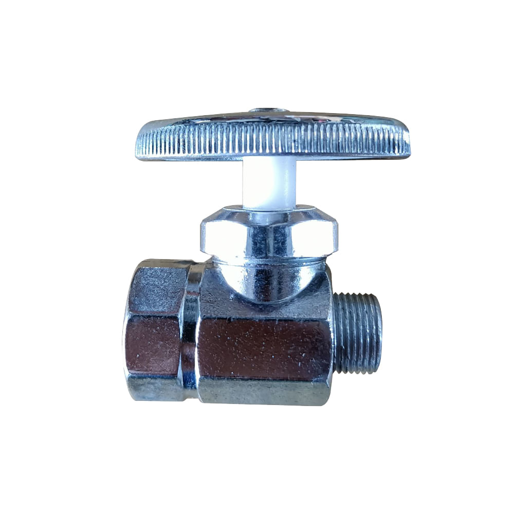 Llave recta de 1/2 x 3/8 t. W. Aquina. Cromado.