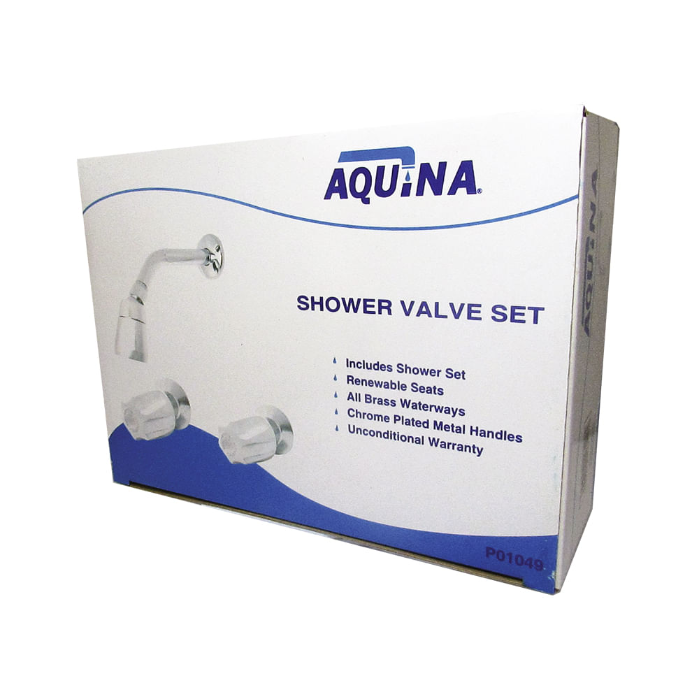 Llave de baño doble con regadera aquina. Cromado