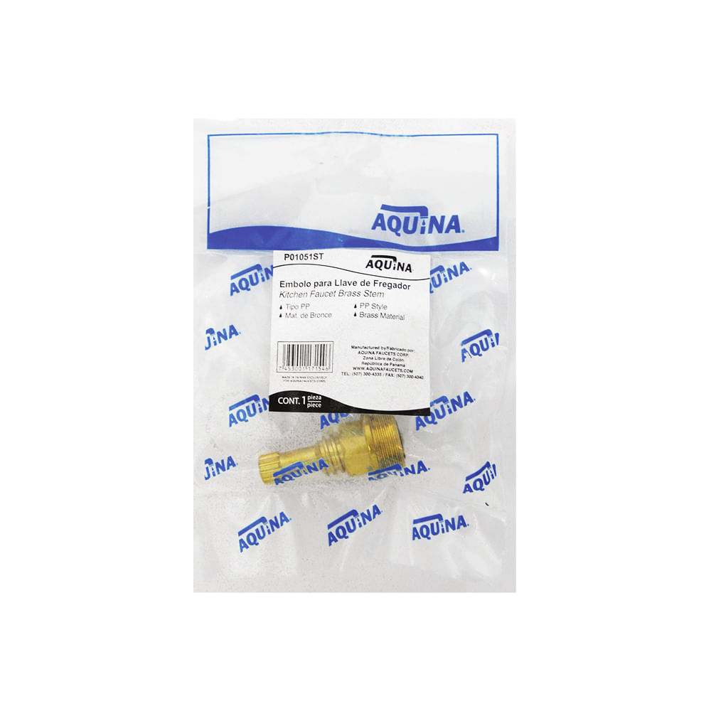 Embolo para llave de fregador taiwan aquina. Bronce