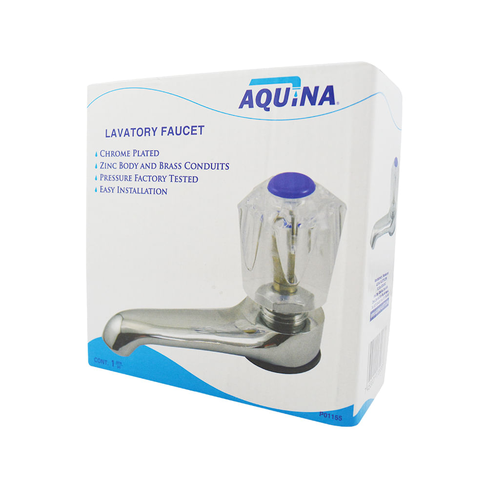 Llave sencilla lavamano acrilica t. W. Aquina. Cromado