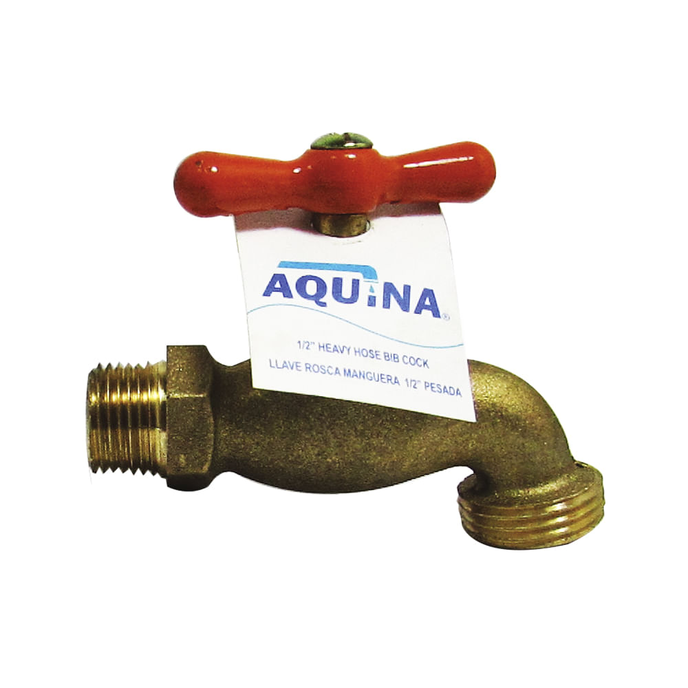 Llave rosca manguera 1/2 mediana 235g aquina. Bronce.