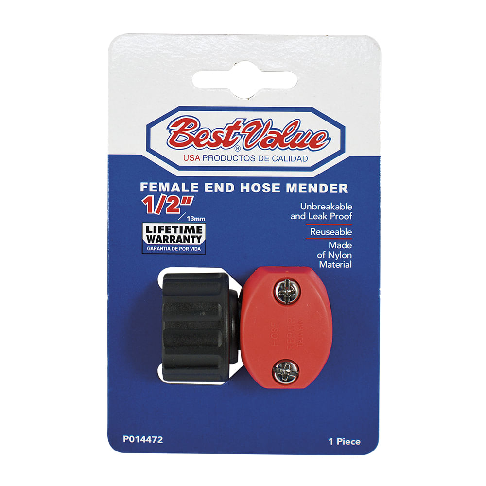 Coupling hembra para manguera plast. 1/2. Negro/ rojo. 1/2