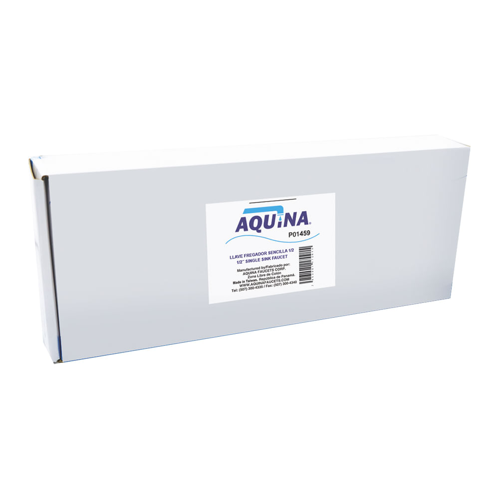 Llave para fregador sencilla tipo ganzo aquina. Cromado