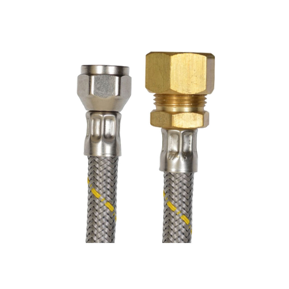 Manguera para reg. Gas 3/8x1/2 100cm coflex. Trenzado de acero inoxidable. 3/8 x 1/2 100 cm