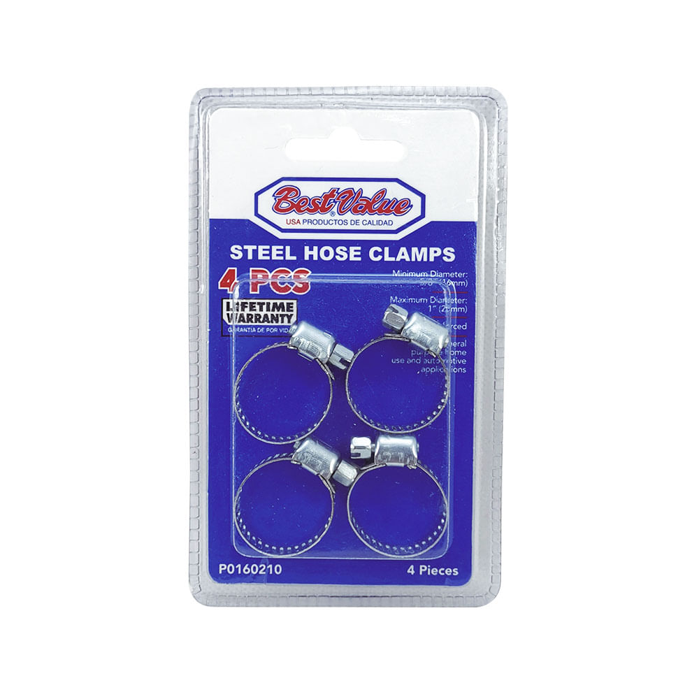 Abrazadera de 1 (blister 4 pcs). Acero inoxidable.
