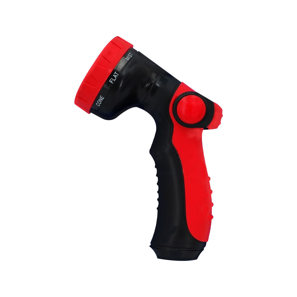 Pistola para manguera 8 func. Rojo. 6-3/4