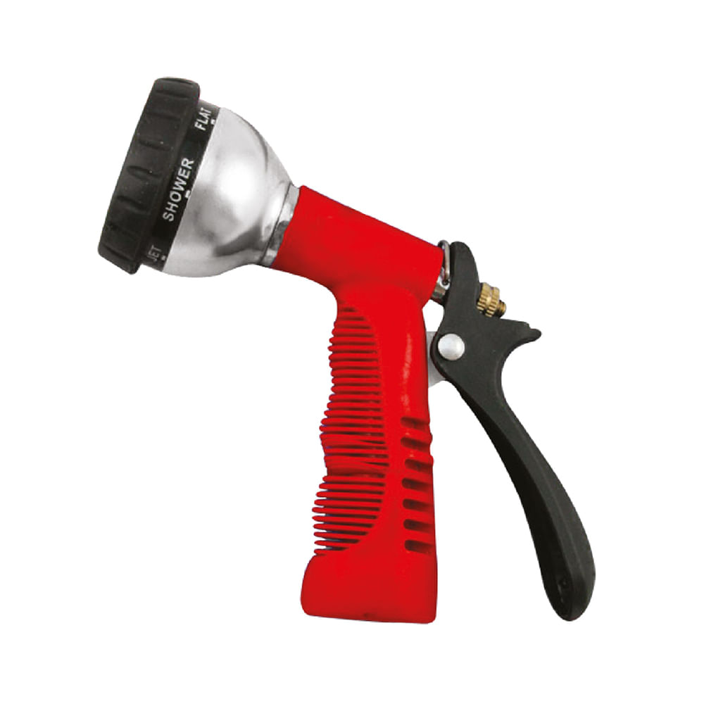 Pistola para mang. M/caucho multifuncion. Negro/ rojo. 5-1/2 (139mm)