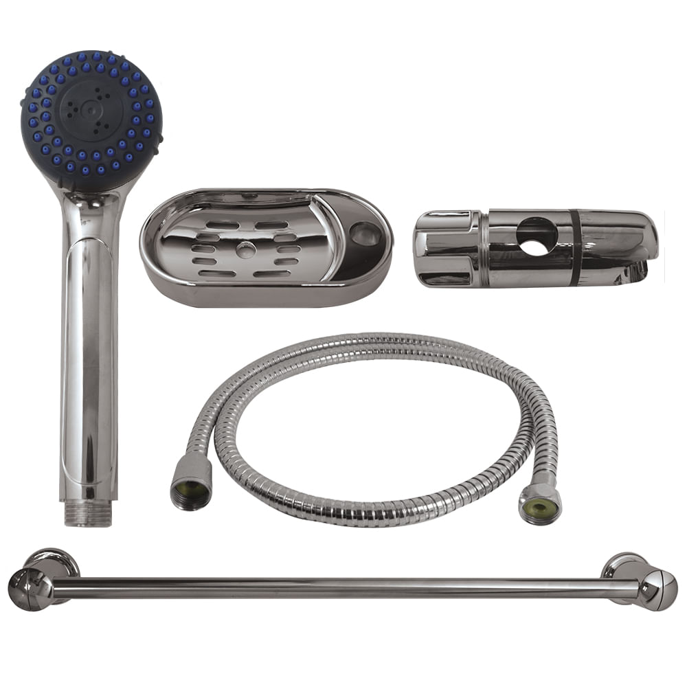 Juego regadera con barra desliz. Aquina. Cromado