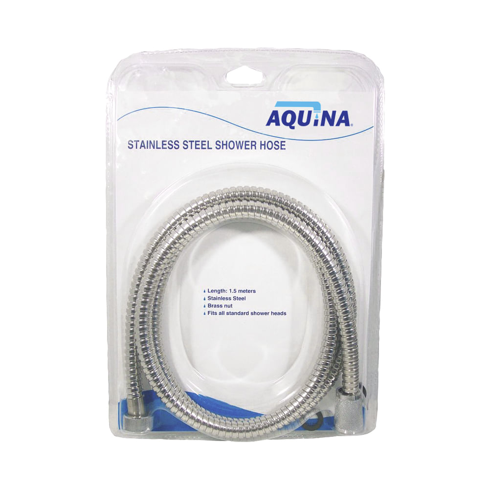 Manguera de metal para ducha sanitaria 59 aquina. Acero inoxidable. 1. 5 m