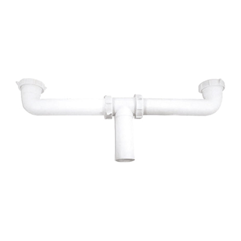 Trampa doble de pvc 1-1/2 x 16 aquina. Pvc.