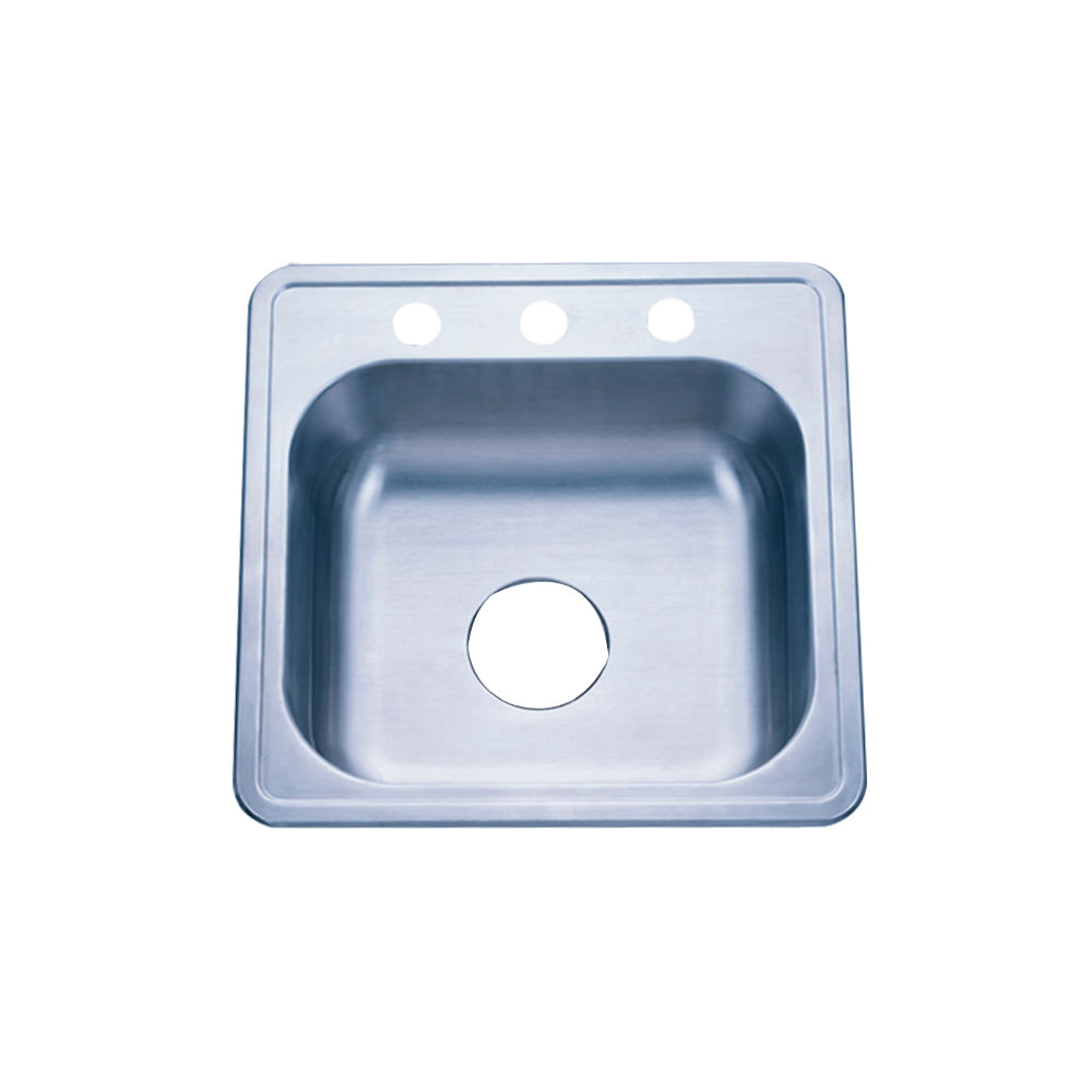 Fregador sencillo 19x19x6 aquina. Acero inoxidable. 19 x