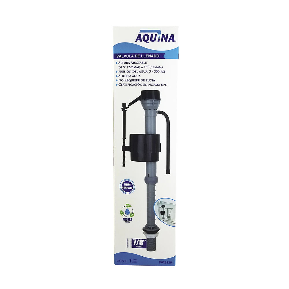 Valvula para inodoro universal aquina. Gris