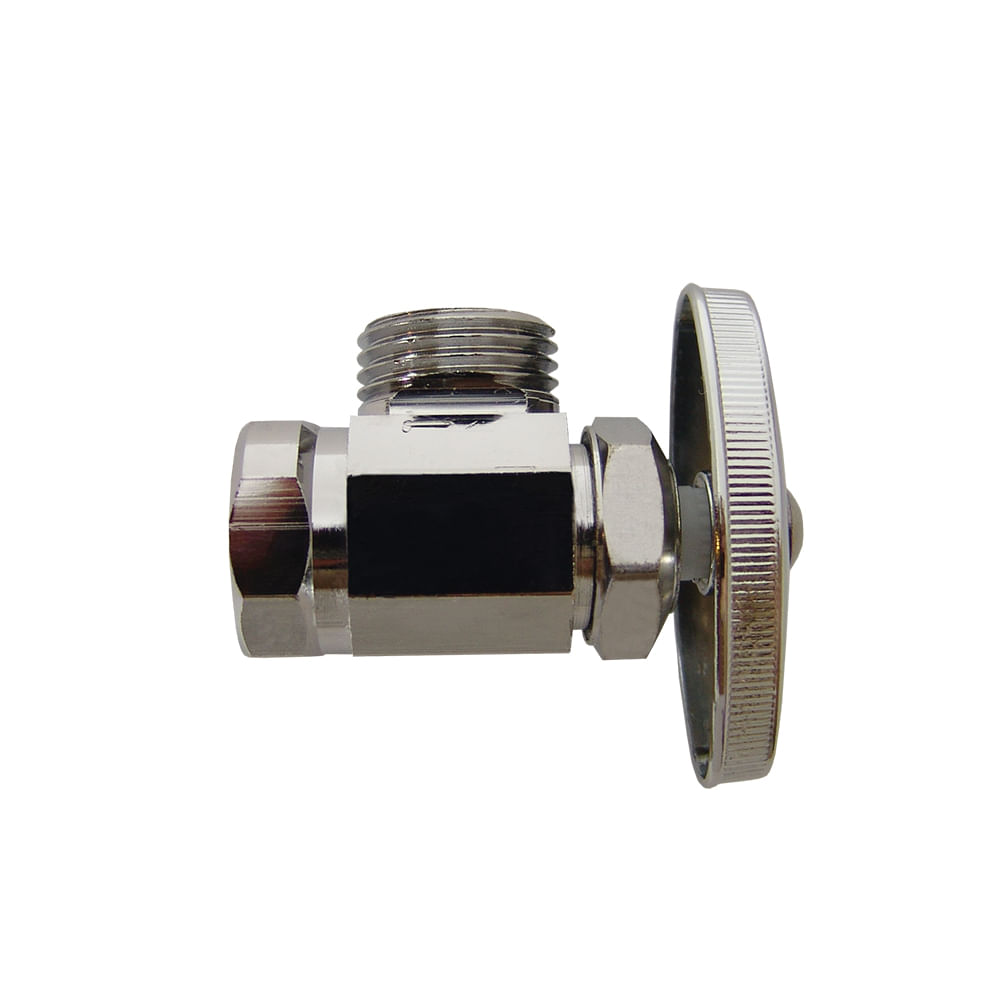 Llave de angulo sencilla 1/2 x 3/8 coflex. Cromado.