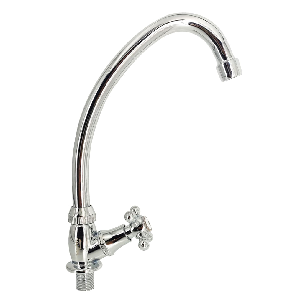 Llave sencilla para fregador plastica aquina. Cromado