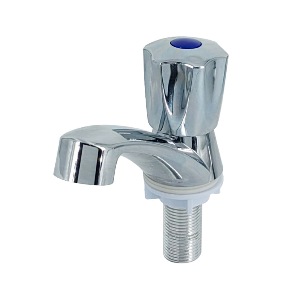 Llave sencilla para lavamanos plastica aquina. Cromado